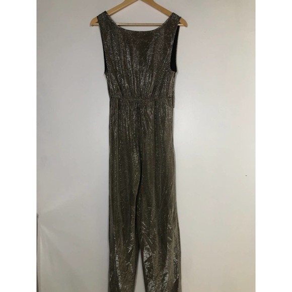 Carolina Ritzler Mae Jumpsuit Shimmer Sleeveless Silver M - Picture 5 of 13